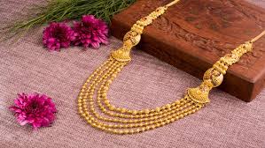 Alt Text: Shree Prajapati Jewellers gold necklace design for weddings