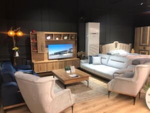 Types of furniture available in Surat including sofas, beds, dining tables, wardrobes, and office furniture